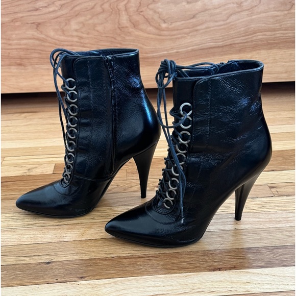 saint laurent lace up booties ankle boots - Picture 5 of 14